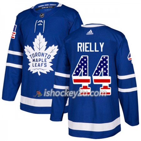 Mænd NHL Toronto Maple Leafs Trøje Morgan Rielly 44 Adidas 2017-2018 Blå USA Flag Fashion Authentic